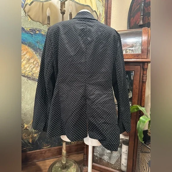 Lane Bryant Black and White Polka Dot Blazer EUC - Picture 3 of 7